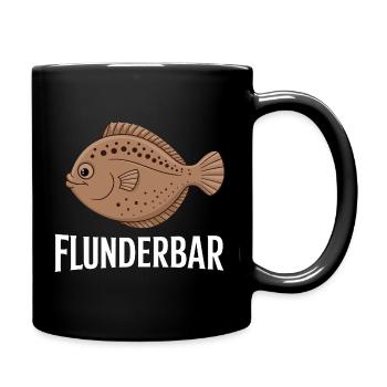 Flounder Bar Jeu de mots amusant pour les pêcheurs - Mug uni - noir - Droite