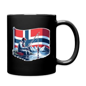 Norway Fishing Boat - Full Colour Mug - black - Right