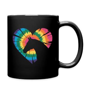 Tie Dye Horse - Full Colour Mug - black - Right