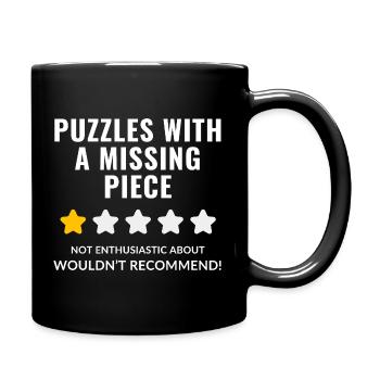 Puzzle Zitat Design - Tasse einfarbig - Schwarz - Rechts