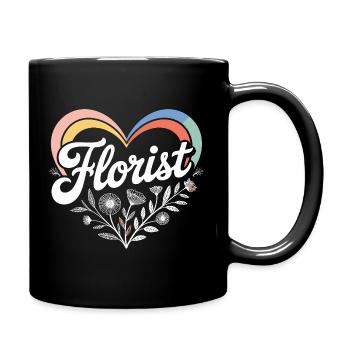 Florist Heart Design - Full Colour Mug - black - Right