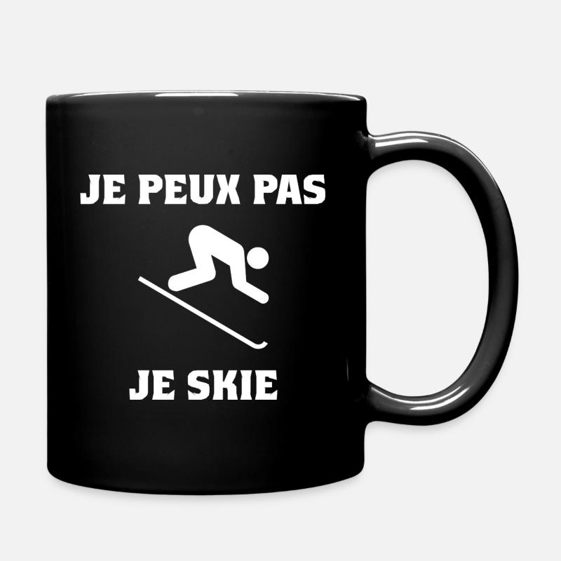 SKI. JE PEUX PAS. SKI. MONTAGNE. RAQUETTE. SNOW - Mug uni - noir