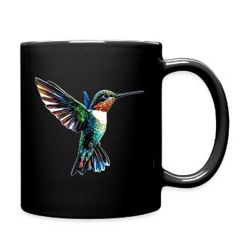 Hummingbird Hummingbird Bird Hummingbirds Cute Hummingbird - Full Colour Mug - black - Right
