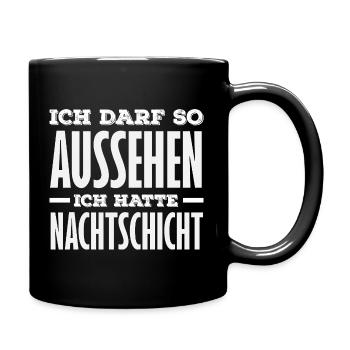 Night shift I'm allowed to look like this - Full Colour Mug - black - Right