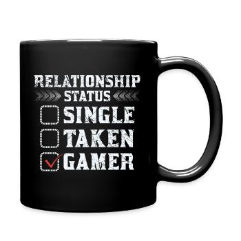 Gamer Beziehungsstatus Shirt - Tasse einfarbig - Schwarz - Rechts