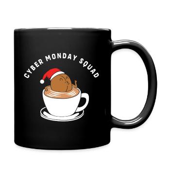 Cyber Monday Kaufrausch - Tasse einfarbig - Schwarz - Rechts