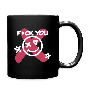 Fick dich! - Tasse einfarbig - Schwarz - Rechts