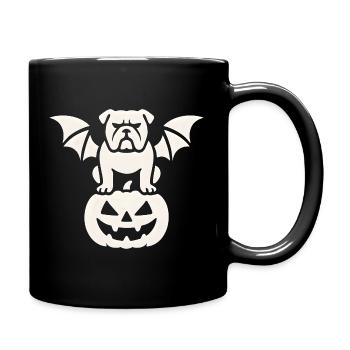 Pumpkin Bat Bulldog - Full Colour Mug - black - Right