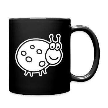 Ladybug – Cute lucky charm garden motif - Full Colour Mug - black - Right