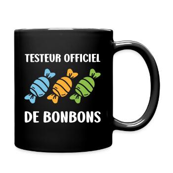 Offizieller Süßigkeitentester - Tasse einfarbig - Schwarz - Rechts