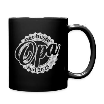 Der Beste Opa seit 2025 - Tasse einfarbig - Schwarz - Rechts