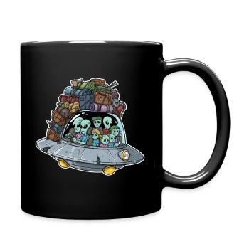 Extraterrestrial holiday trip in a UFO - Full Colour Mug - black - Right
