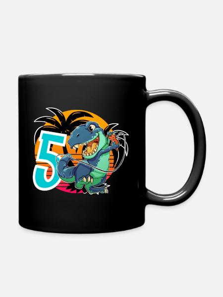 5 T Rex - Tasse einfarbig - Schwarz