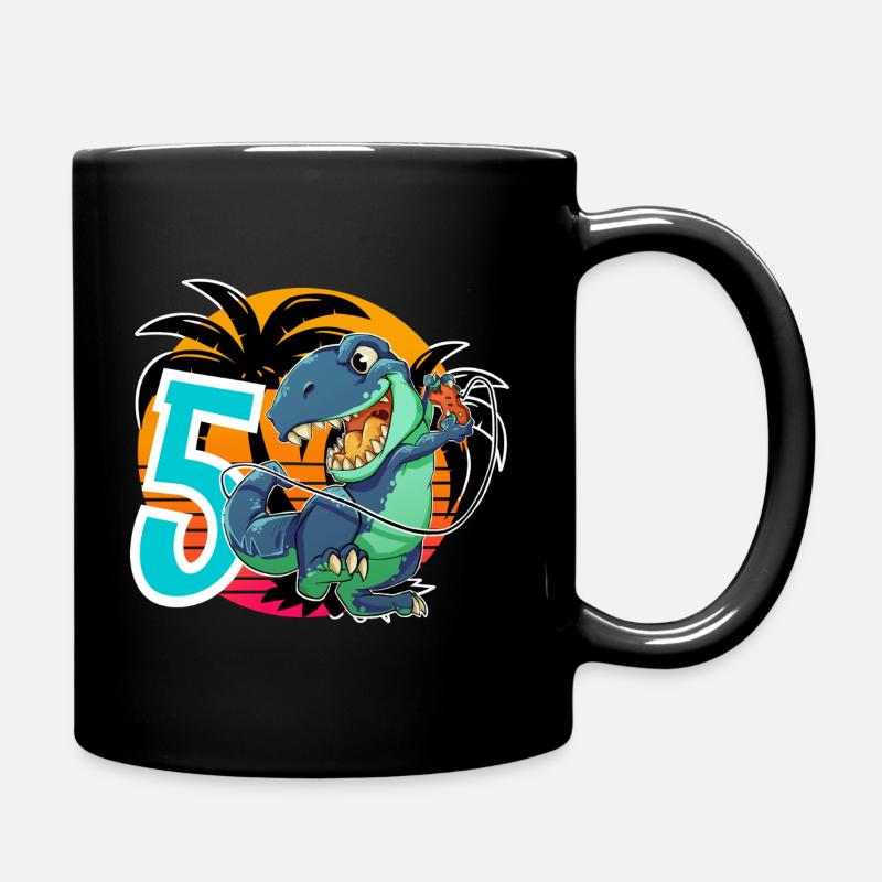 5 T Rex - Tasse einfarbig - Schwarz