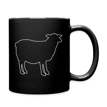 Schaf Silhouette - Tasse einfarbig - Schwarz - Rechts