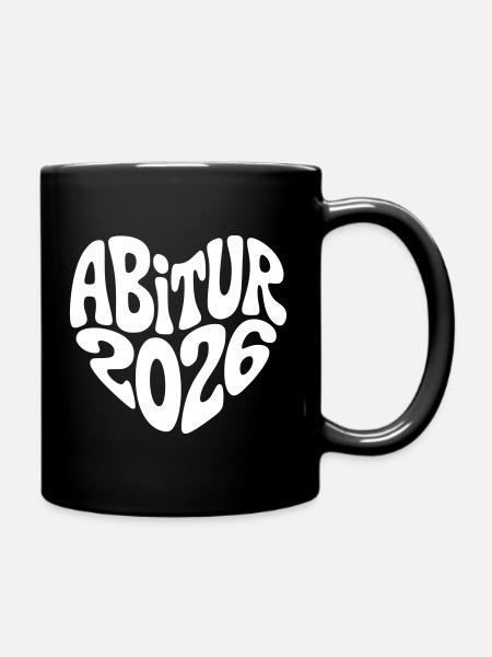 Abitur 2026 Herz - Tasse einfarbig - Schwarz