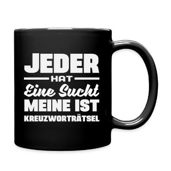 Crossword Puzzle Addiction Funny Puzzle Humor - Full Colour Mug - black - Right