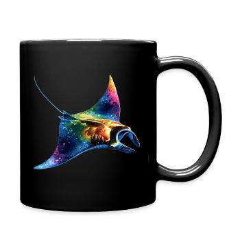 Manta Rochen Teufelsrochen Stachelrochen Taucher - Tasse einfarbig - Schwarz - Rechts