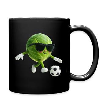 Fußball Kohl - Tasse einfarbig - Schwarz - Rechts