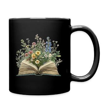 Livre fleuri - Mug uni - noir - Droite
