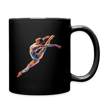 Farbsprung der Gymnastik-Tänzerin - Tasse einfarbig - Schwarz - Rechts