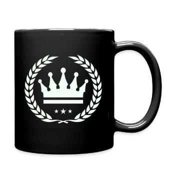 Crown Foliage Emblem Design - Full Colour Mug - black - Right
