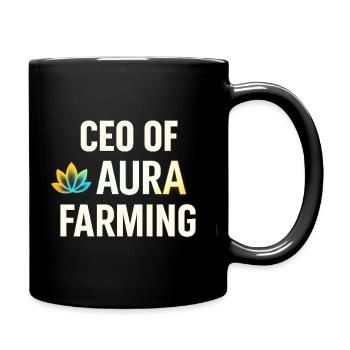Aura Farming CEO Brand Lustiger Spruch - Tasse einfarbig - Schwarz - Rechts