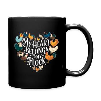 My heart belongs to my flock - Full Colour Mug - black - Right