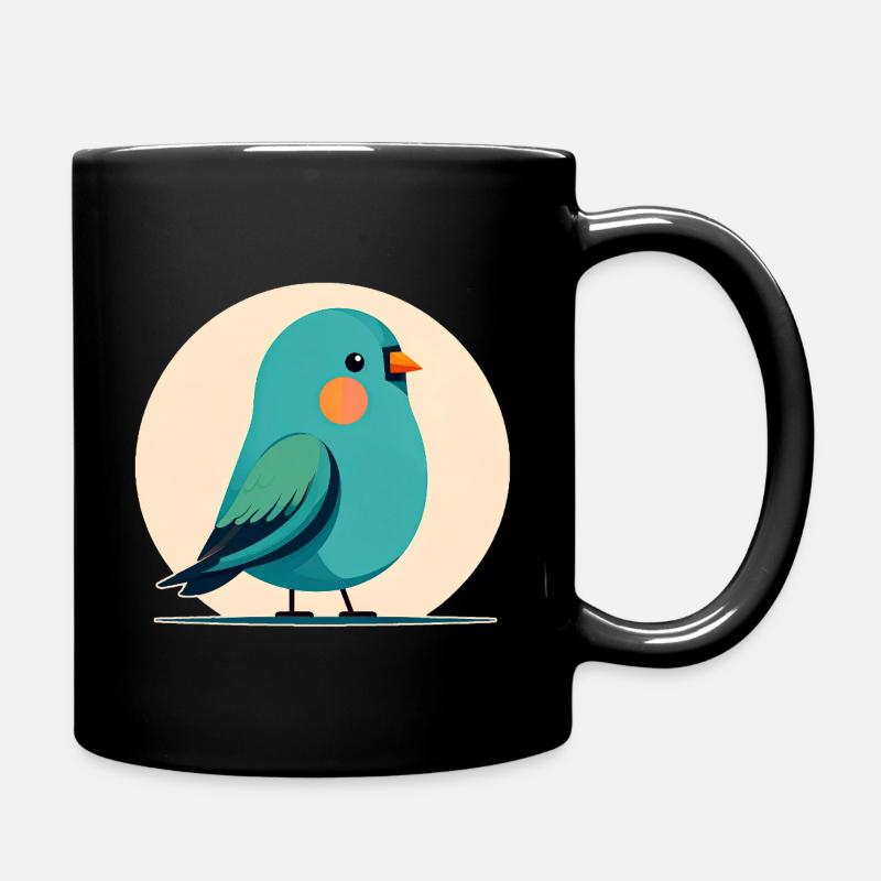 Kleiner grün-blauer Vogel - Tasse einfarbig - Schwarz