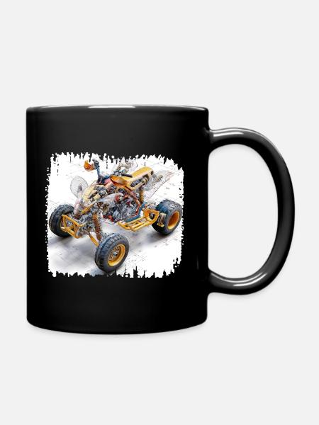 Conception de plan CAO Quad Bike - Mug uni - noir