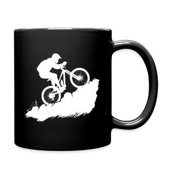 Cyclisme en VTT énergique - Mug uni - noir - Droite