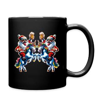 Santa Claus Beer Unicorn Christmas - Full Colour Mug - black - Right