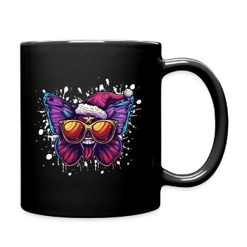 Butterfly Christmas Funny - Full Colour Mug - black - Right