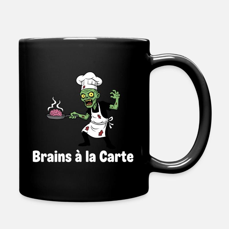 Zombie Chef Brains à la Carte Design - Mug uni - noir