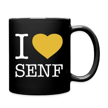 I love Senf - Tasse einfarbig - Schwarz - Rechts