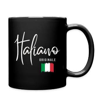 Geboren in Italien, ursprünglich aus Italien - Tasse einfarbig - Schwarz - Rechts