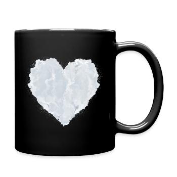 Heart of Clouds – White Heart with a Gentle Texture - Full Colour Mug - black - Right