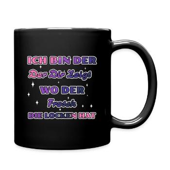 Ich bin der der dir zeigt wo der Frosch... - Tasse einfarbig - Schwarz - Rechts