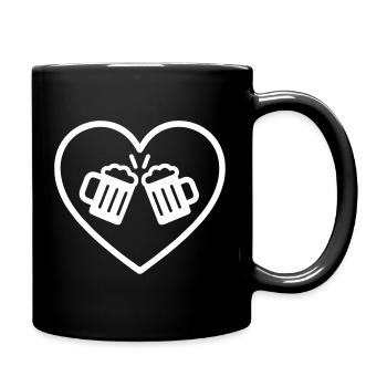 Team Bier Herz Freunde Party Toast - Tasse einfarbig - Schwarz - Rechts