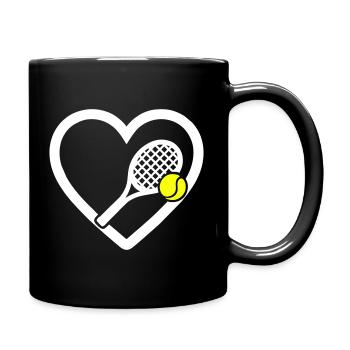 Tennis Heart Racket Ball Sport Passion - Full Colour Mug - black - Right