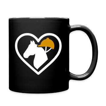 Horse Riding Heart Equestrian Love Gift - Full Colour Mug - black - Right