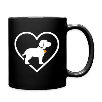 Chien Coeur Silhouette Cadeau Amoureux des Animaux - Mug uni - noir - Droite