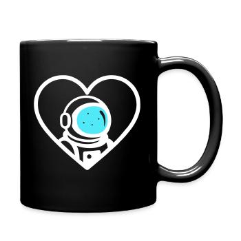 Astronaut Heart Space Cosmic Helmet - Full Colour Mug - black - Right