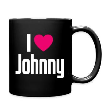 I Love Johnny Pinkes Herz Ich liebe Johnny - Tasse einfarbig - Schwarz - Rechts