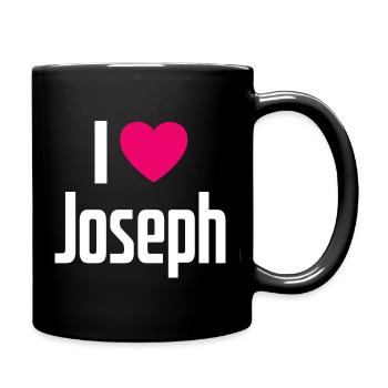 I Love Joseph Pinkes Herz Ich liebe Joseph - Tasse einfarbig - Schwarz - Rechts
