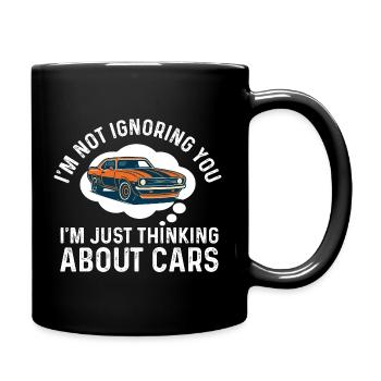 Je ne vous ignore pas en pensant aux voitures - devis auto - Mug uni - noir - Droite