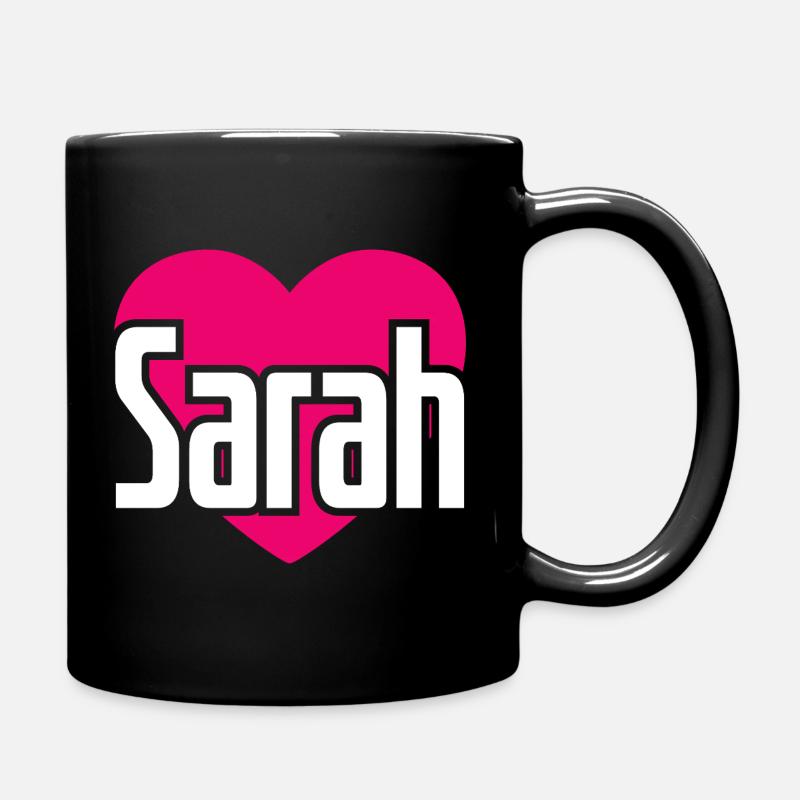 I Love Sarah Pinkes Herz Ich liebe Sarah - Tasse einfarbig - Schwarz