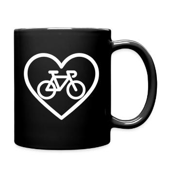 Cycling Heart – Bike Lover - Full Colour Mug - black - Right