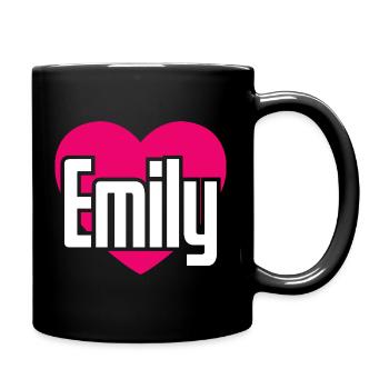 I Love Emily Pink Heart I Love Emily - Full Colour Mug - black - Right