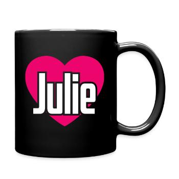 J’aime Julie Coeur rose J’aime Julie - Mug uni - noir - Droite
